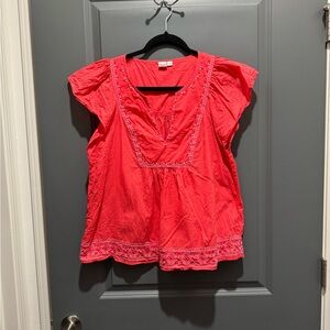 GAP Women's Pink Embroidered Blouse